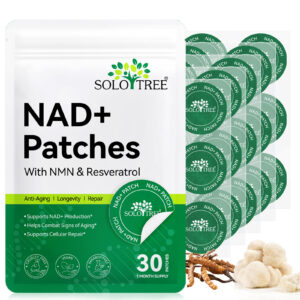 SOLOTREE 30 Patches Nad Transdermal Patches Anti-Aging NAD Patches With NMN & Resveratrol to Supports NAD+ Production